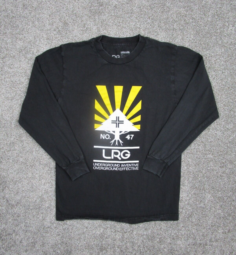 Lifted Research Group Shirt Adult Small Black Long Sleeve Tee Graphic Print LRG